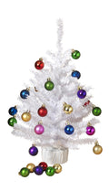 18 Inch Christmas Tree with 20 Ornaments - White