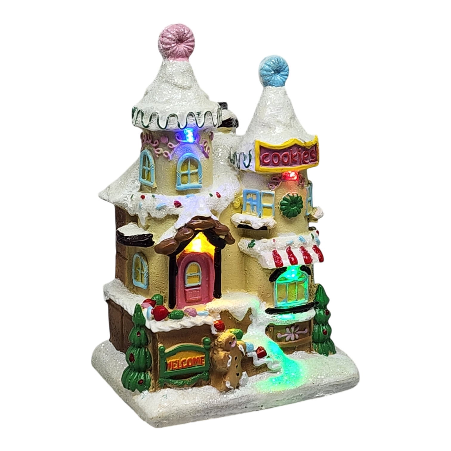 Lighted Resin Gingerbread House - Cookies