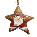 Rustic Santa Star Ornament - Hat Right