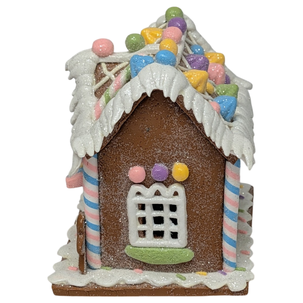 Lighted Mini Gingerbread House - 4.5 inch - Gum Drop