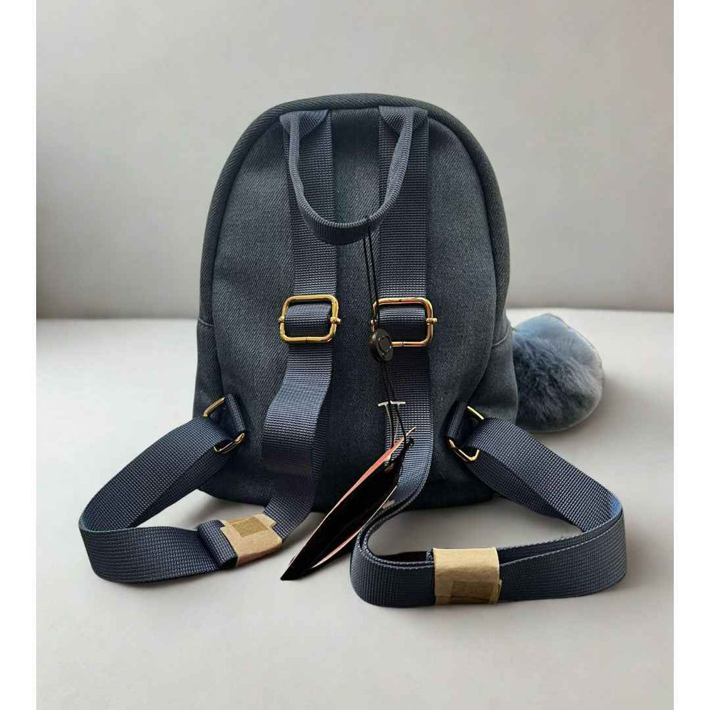 Denim Blue Rhinestone Studded Mini Backpack