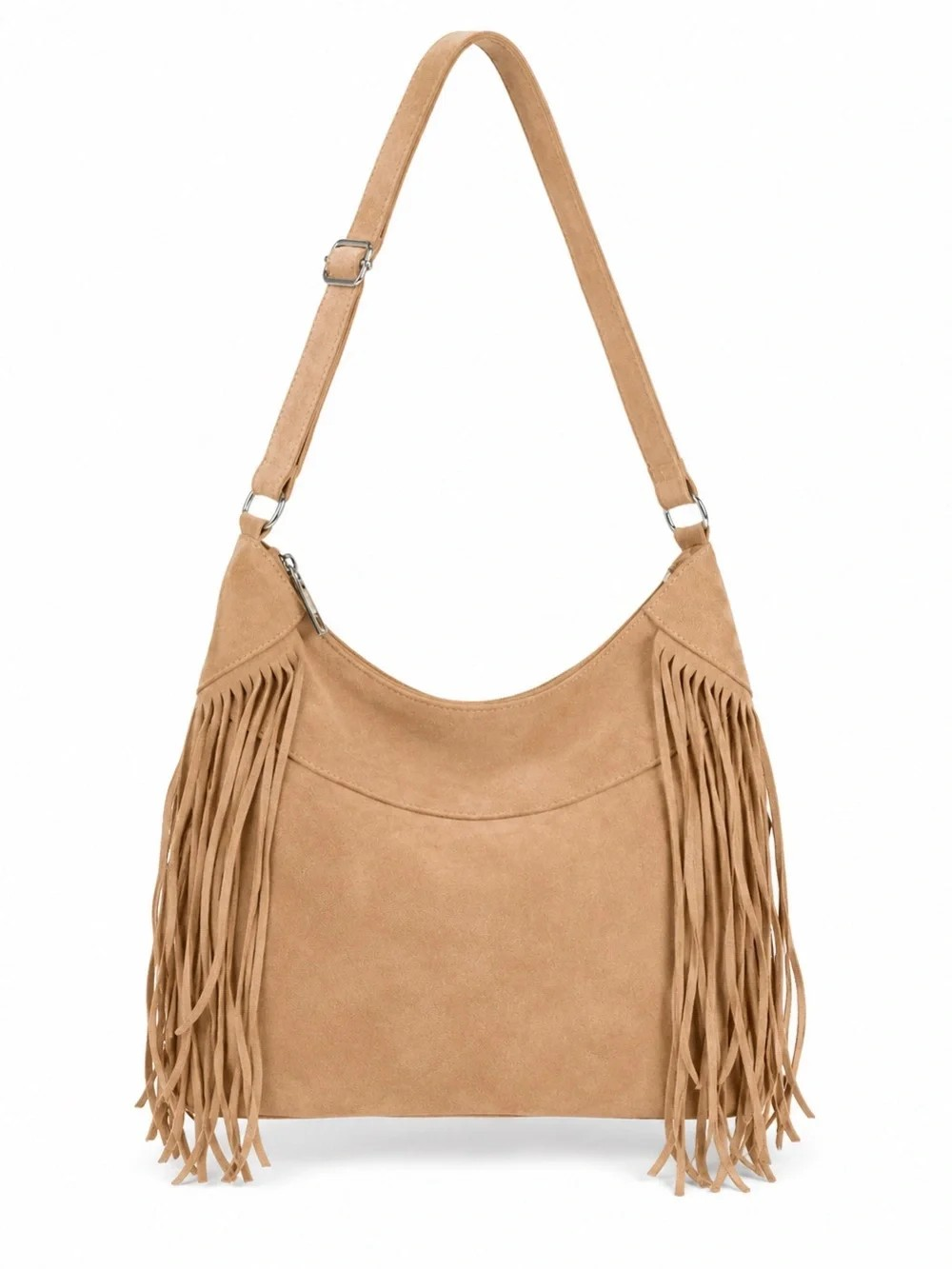 NWT Boho Fringe Hobo Handbag – Tan