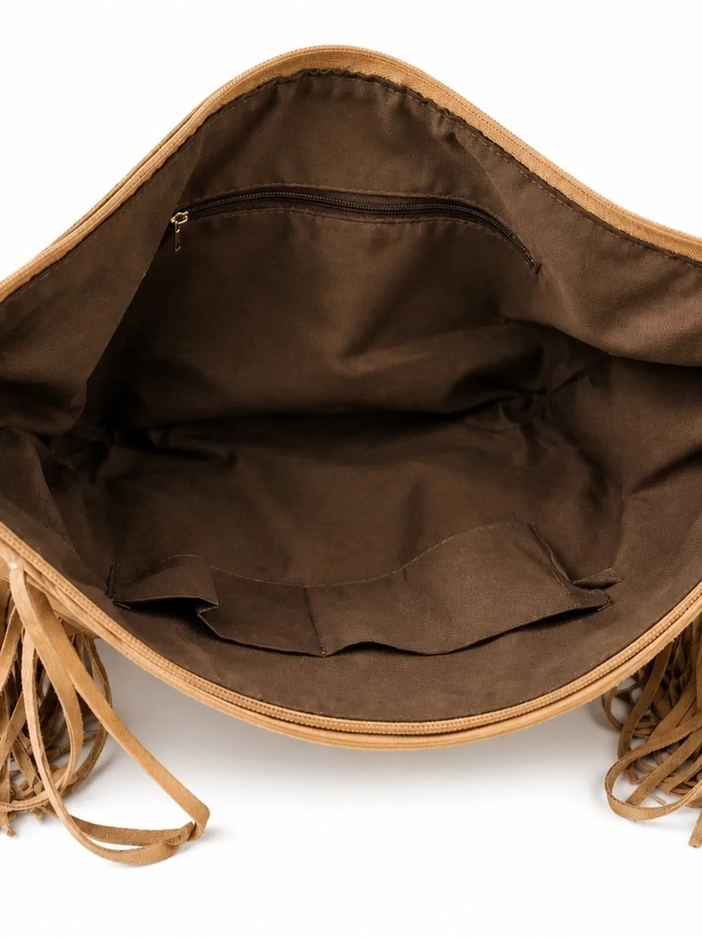 NWT Boho Fringe Hobo Handbag – Tan