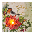 Light Up Winter Bird Canvas Wall Decor - Robin