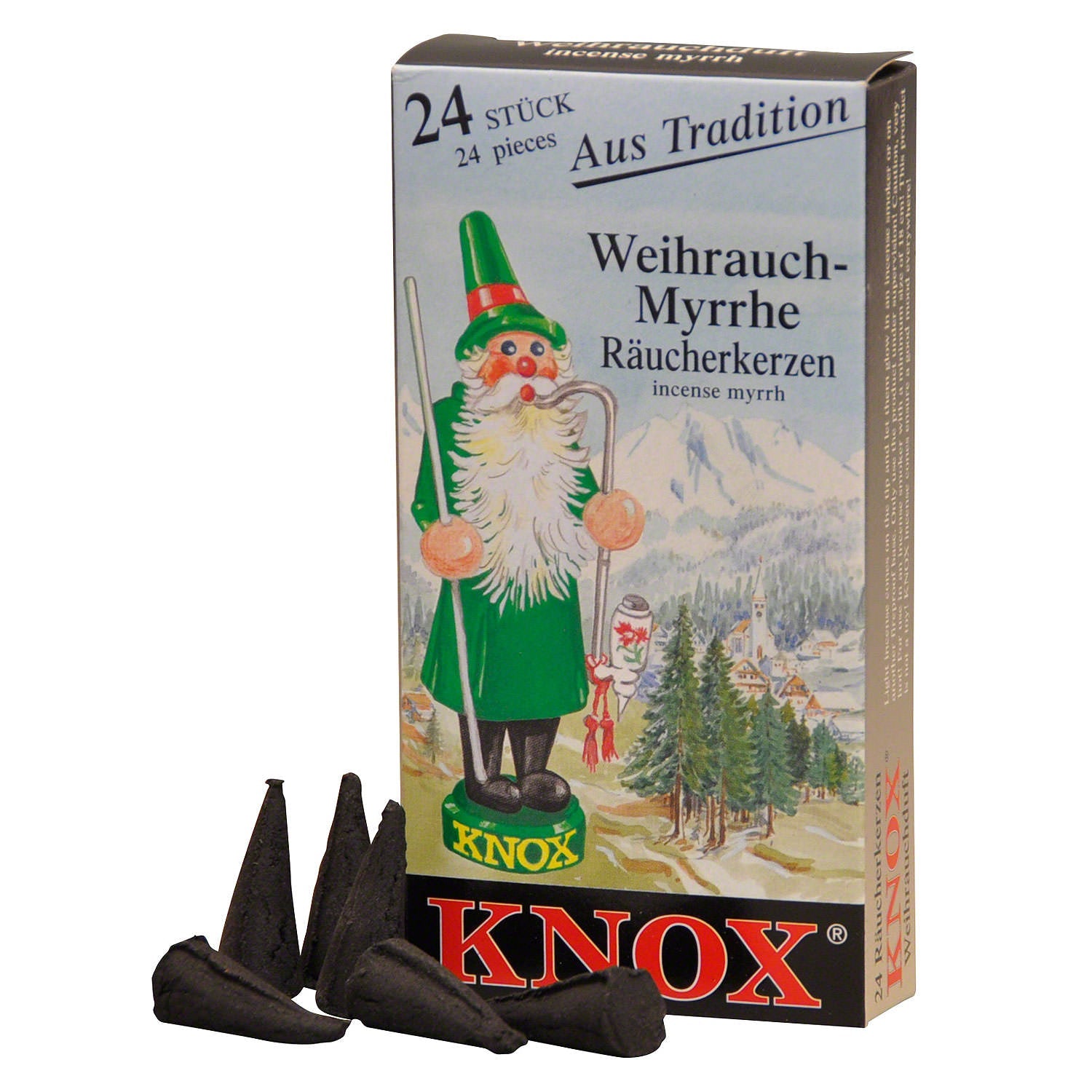 Knox German Scented Incense Cones (Pack Of 24) - Myrrh