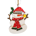 Rustic Wooden Ornament - Snowman