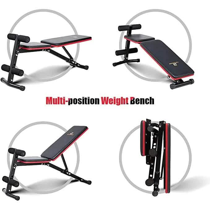 PAPABABE Workout Bench with Upgraded Wider Backrest for Bench Press Full Body Workout