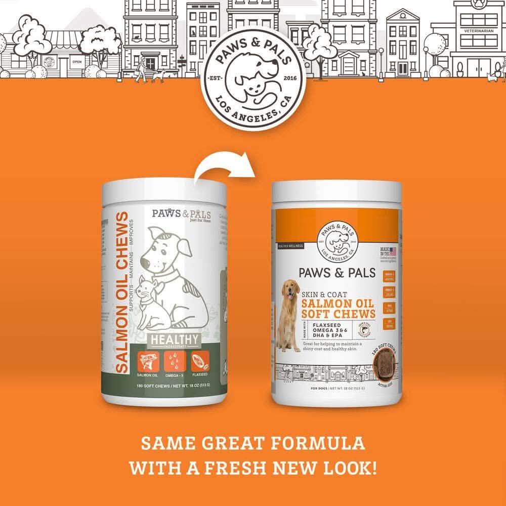 Paws & Pals Wild Alaskan Salmon Fish Oil Omega 3 and 6 for Dogs and Cats