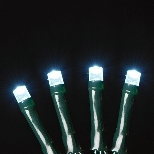 USB powered 100 LED (26 foot) Green Wire Multifunction Lights with Timer - Cool White