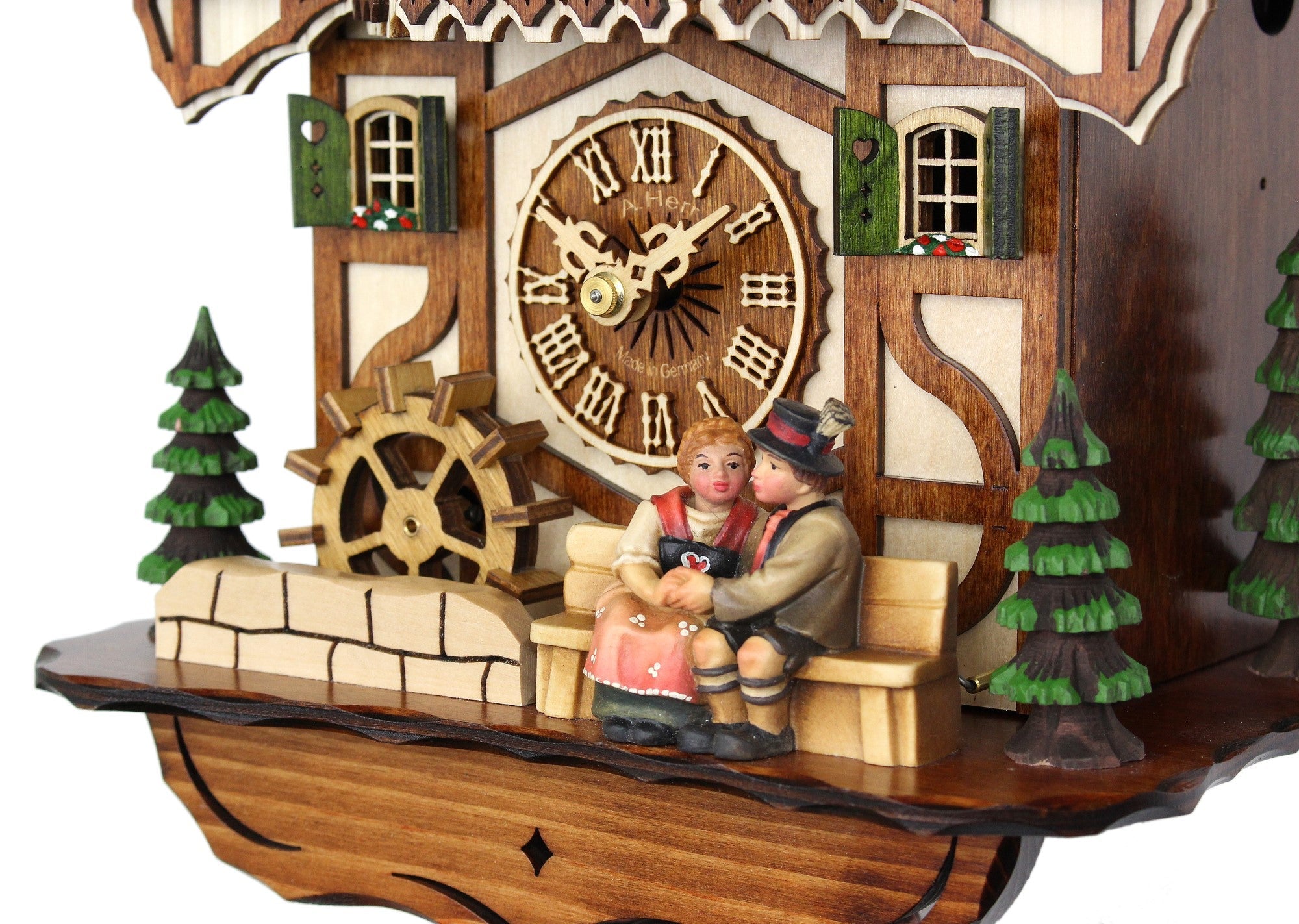 First Kiss - HerrZeit by Adolf Herr Cuckoo Clock - Dark Walnut