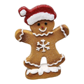 Gingerbread Cookie Figurine - Santa Hat Boy