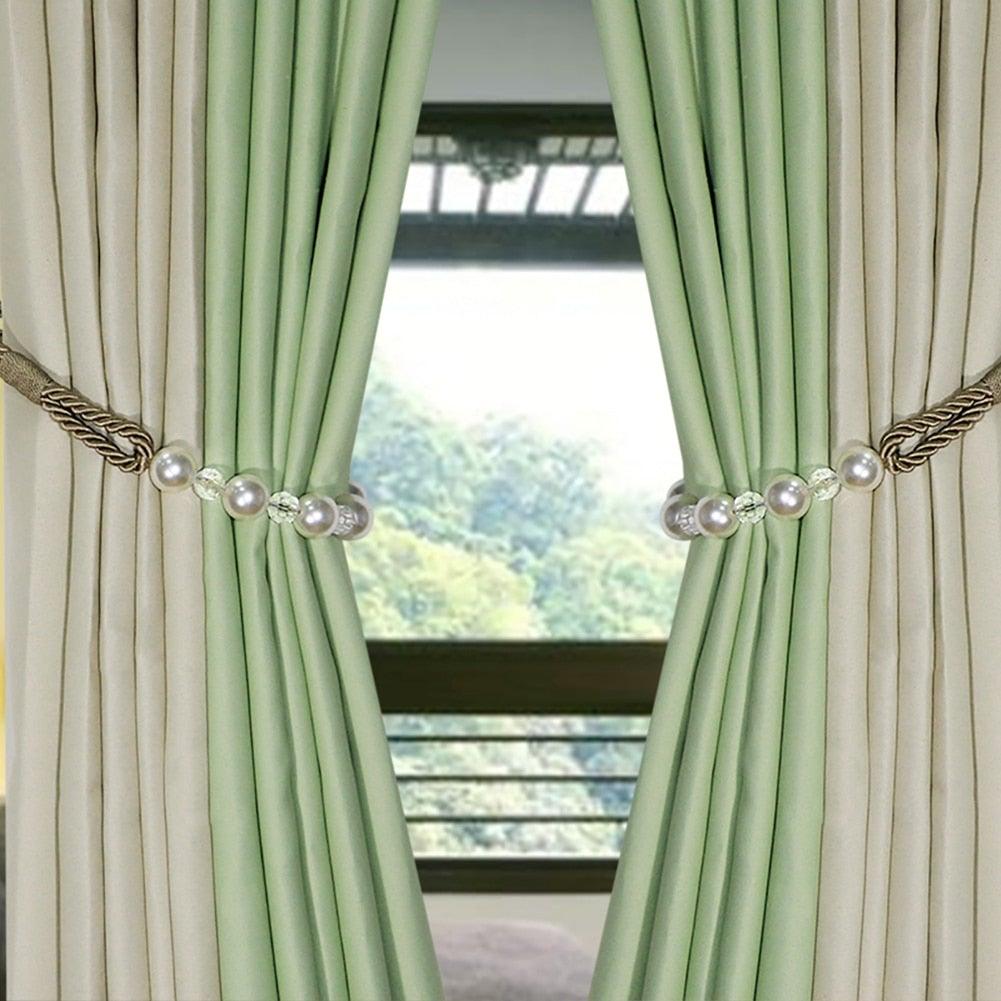 Pearl Curtain Tieback Bling Pearl Bandage Accessories Curtains Holder Buckle Tie Rope Home Decorative Curtain Tieback Decorative Drapery Holdbacks Rope Holder For Home Office 53cm