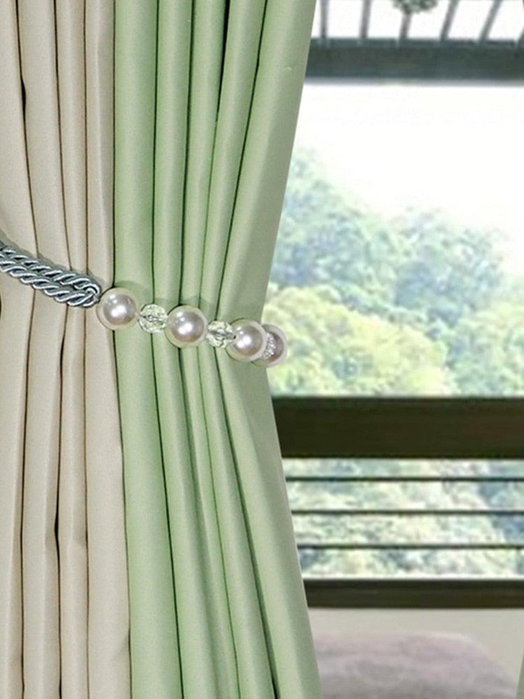 Pearl Curtain Tieback Bling Pearl Bandage Accessories Curtains Holder Buckle Tie Rope Home Decorative Curtain Tieback Decorative Drapery Holdbacks Rope Holder For Home Office 53cm