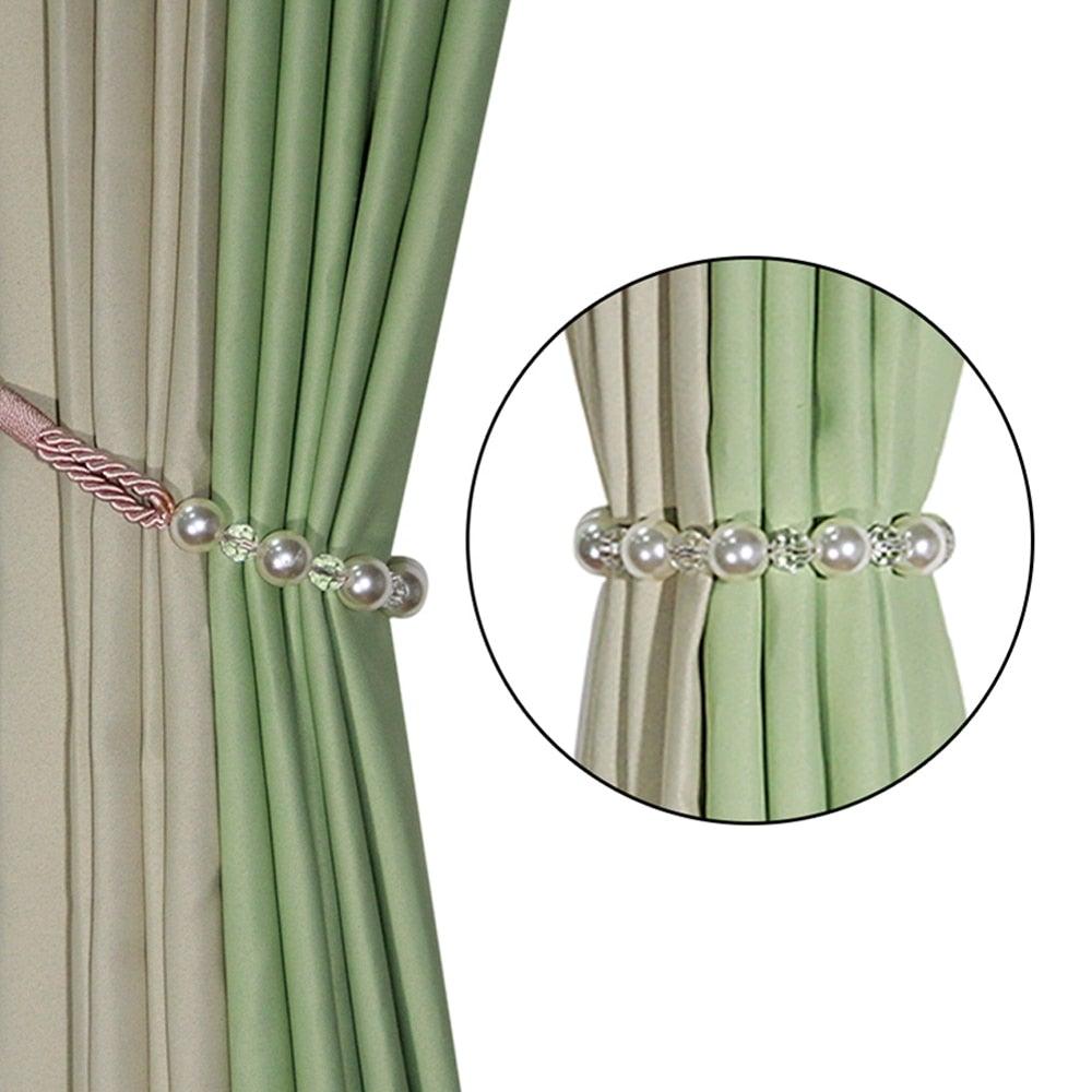 Pearl Curtain Tieback Bling Pearl Bandage Accessories Curtains Holder Buckle Tie Rope Home Decorative Curtain Tieback Decorative Drapery Holdbacks Rope Holder For Home Office 53cm
