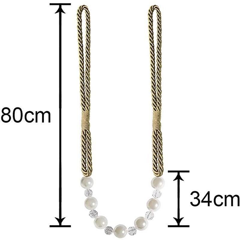 Pearl Curtain Tieback Bling Pearl Bandage Accessories Curtains Holder Buckle Tie Rope Home Decorative Curtain Tieback Decorative Drapery Holdbacks Rope Holder For Home Office 53cm