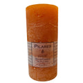 Rustic Pillar Candle - 6 Inch - Deep Mandarin
