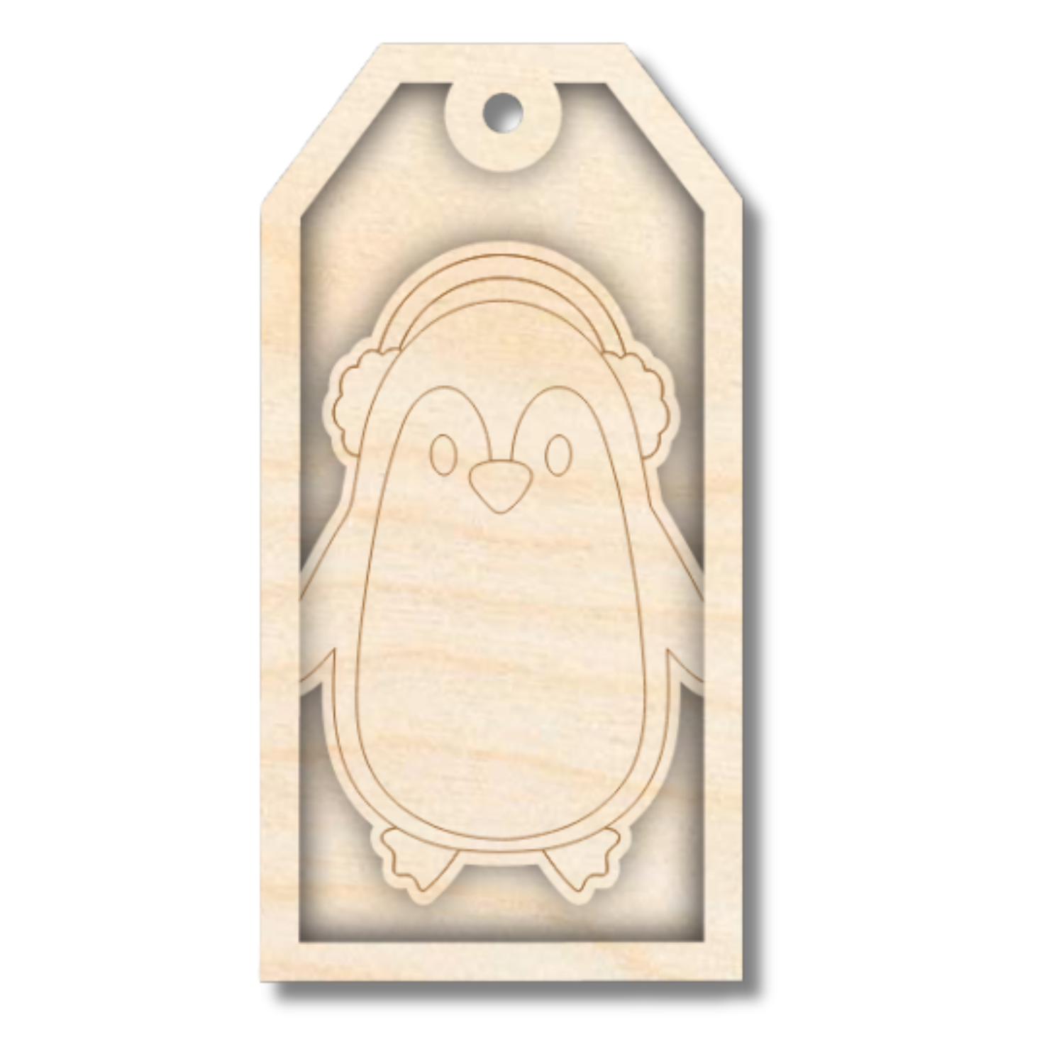 Unfinished Wood Layered Christmas Gift Tags | 14 Options | 3 Piece | 4"-6" Tall | 1/8" Wood | Wood Craft DIY