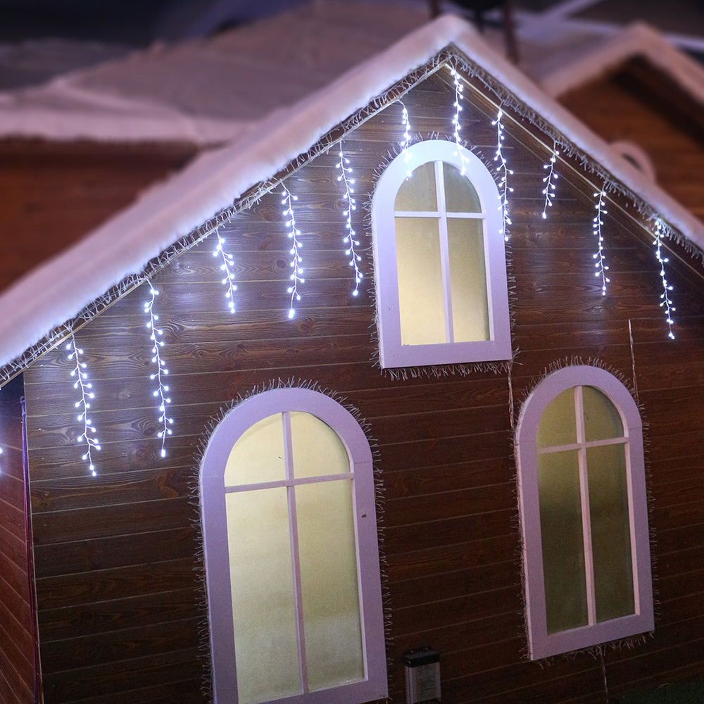 220-Light Starburst Cool White LED Icicle Light Set