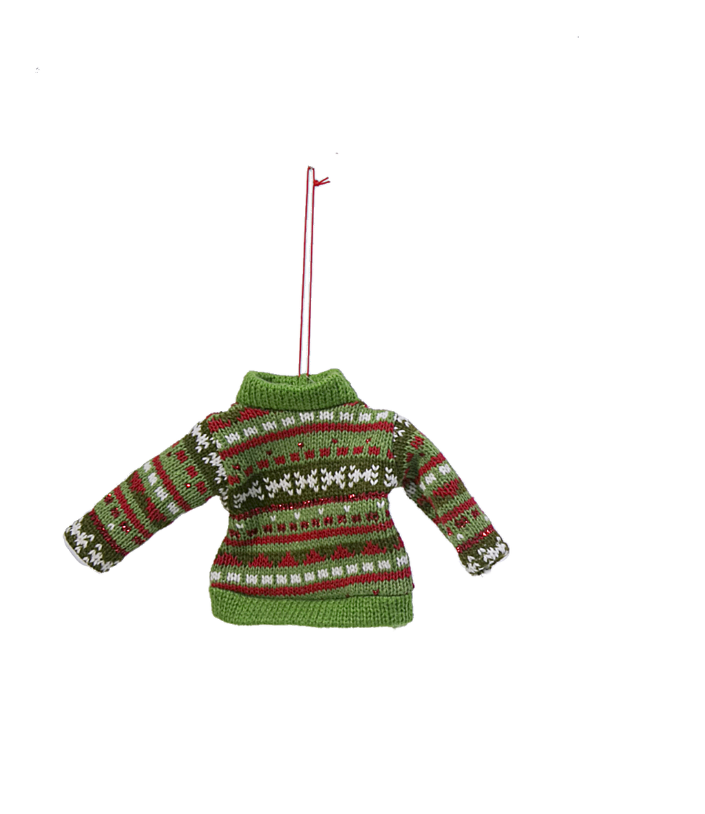 Fabric Cozy Knit Sweater Ornament -