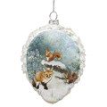 Glass Frosted Pinecone Ornament -