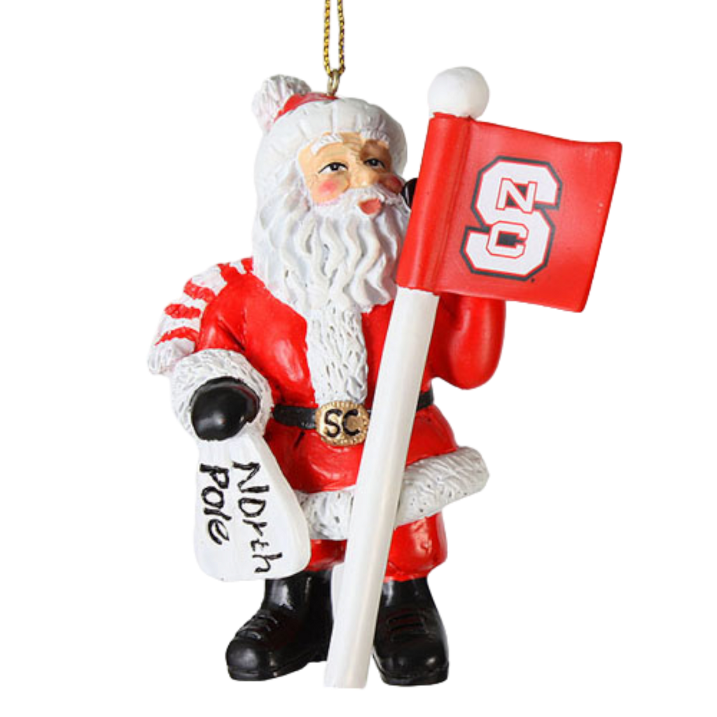 NC State Santa Claus Resin Ornament