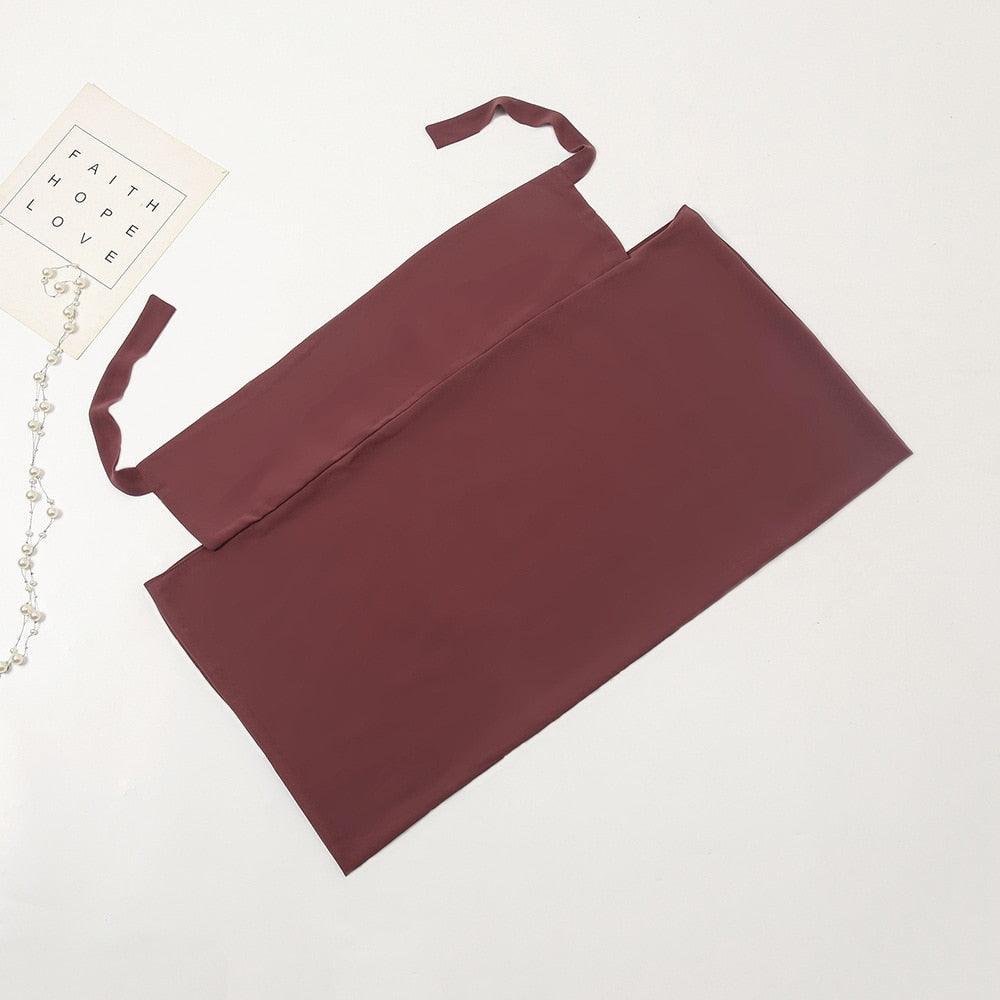 Plain Colorful Soft Lightweight Chiffon Elegant Hijab Scarf With Bandage Non-Slip Chiffon Echarpe Elegant Breathable Islam Long Hijabs Headband Fashion Turban Headwrap For Women