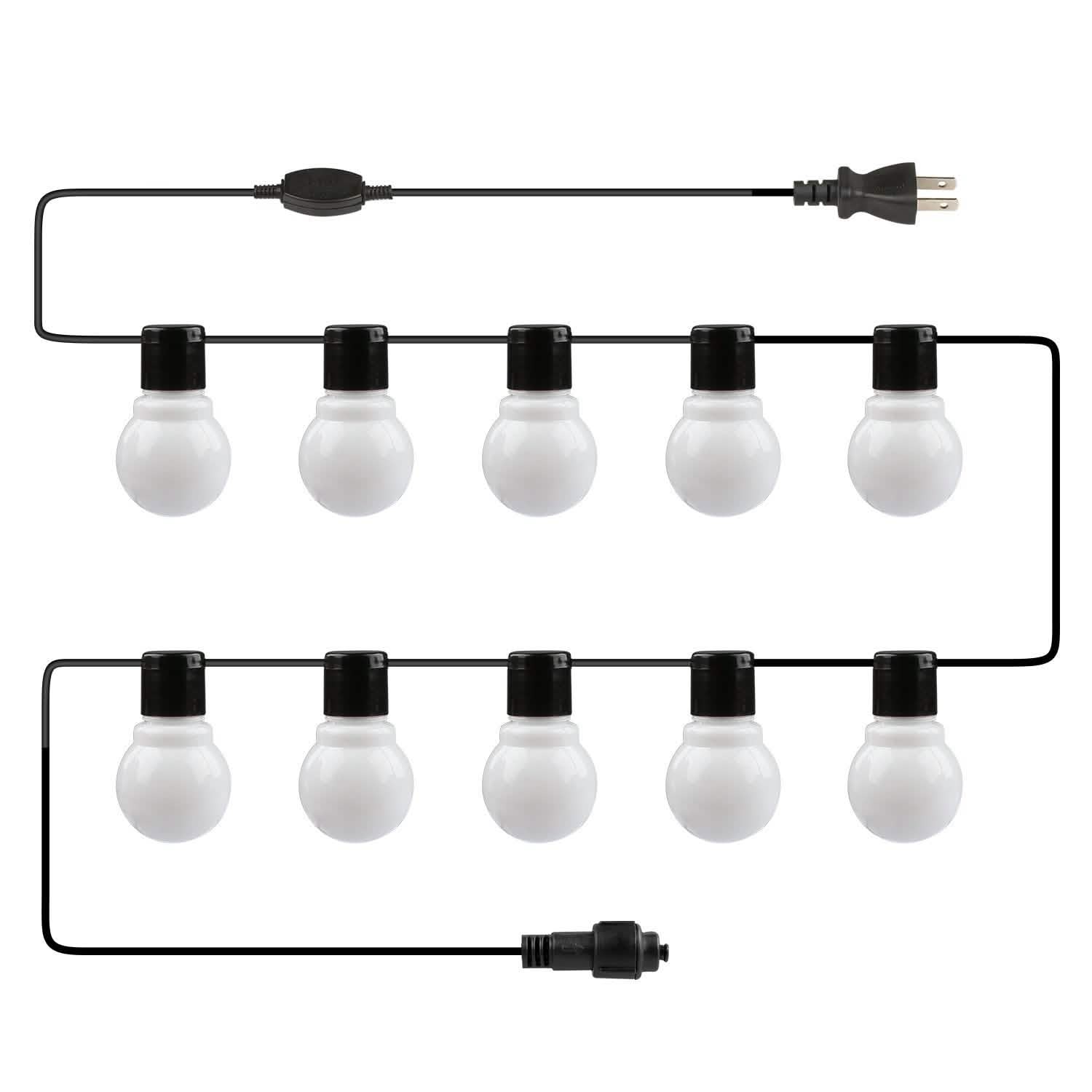 Plug-in Globe String Light Warm White Fairy Light Bulbs
