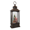 Lighted Spinning Waterglobe Lantern - Santa Delivering Gifts