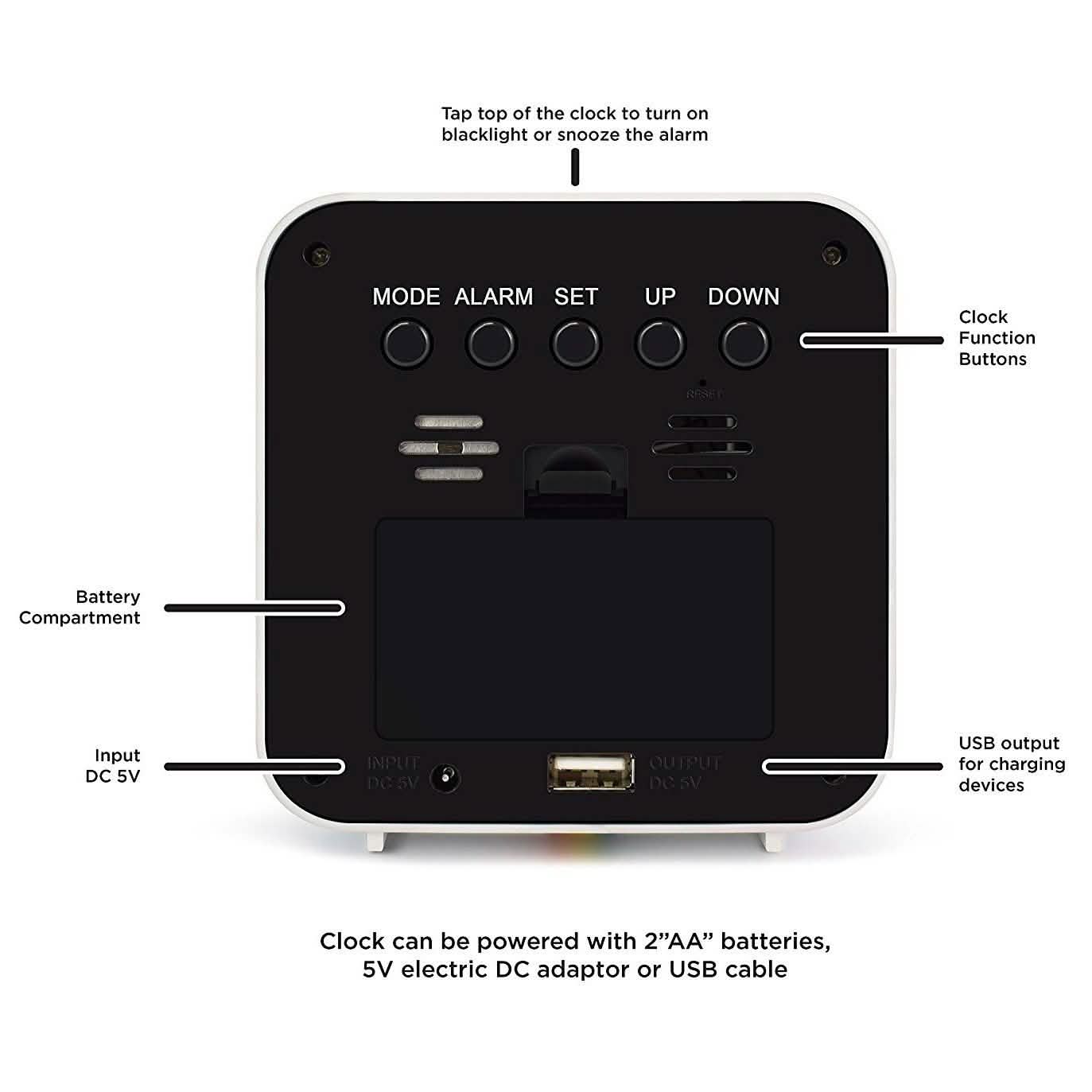 Polaroid Desktop Digital Clock - Assorted Colors
