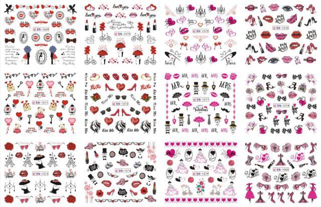 Pop Art Nail Stickers Sexy Girl Designs Comics Water Transfer Decals Manicure Lips Nail Art Decorations Slider Nail Art Stickers Decals Nail Art Supplies Valentines Day 3D Self-Adhesive Nail Decorations Accessories Women Girls Manicure Decorations