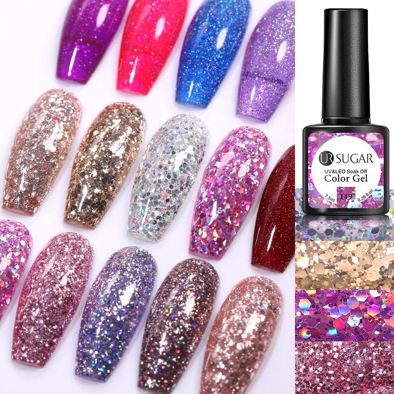Popular 2022 Modern New Elegant Silver Purple Nail Gel Polish 7.5ml UV Manicuring Elegant Glossy Colororful Stylish Nail Design For Women