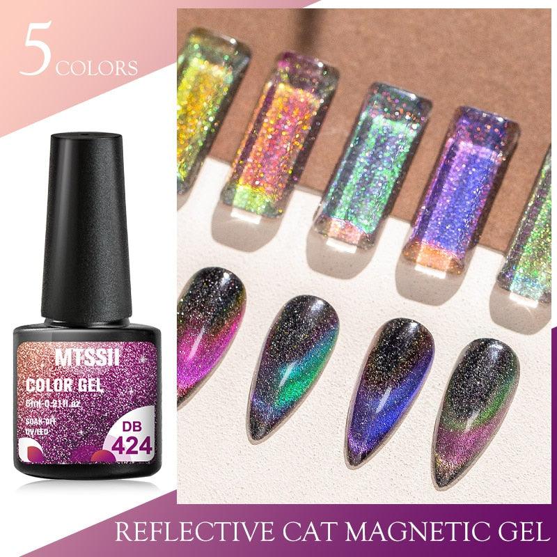 Popular Cat Eye Gel Nail Polish Magnetic Colorful UV Rainbow Gel Fashion Charming Effect Modern Design
