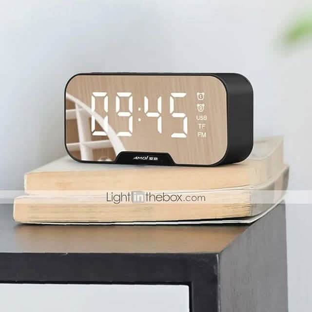 Portable Bluetooth Speaker Mirror Alarm Clock