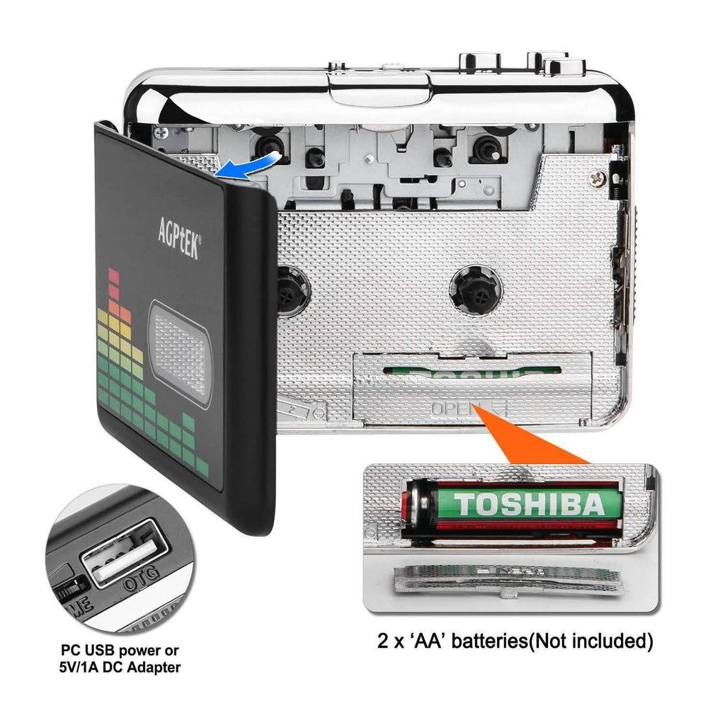 Portable Cassette Audio Music Player Tape-To-MP3 Converter Cassette Recorder