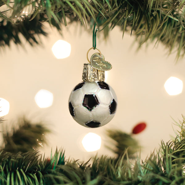 Gumdrop Mini Soccer Ball Glass Ornament