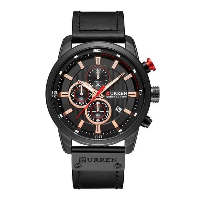 Men's Waterproof Elegant Sport Watch With Chronometers Day View, Leather  Belts And Hardlex Scratch Resistant Glass Perfect Gift For Him