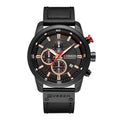 Men's Waterproof Elegant Sport Watch With Chronometers Day View, Leather  Belts And Hardlex Scratch Resistant Glass Perfect Gift For Him