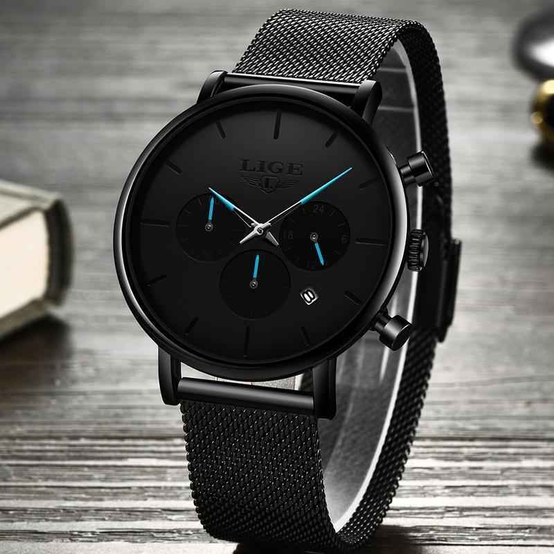 Men's Elegant Waterproof  Watch With Chronometers And Color Hands Unique Design Excellent Look