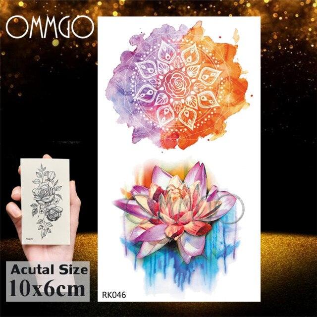 Temporary Tattoos Seahorse Dolphin Sticker Watercolor Custom Body Tattoo For Children Women
