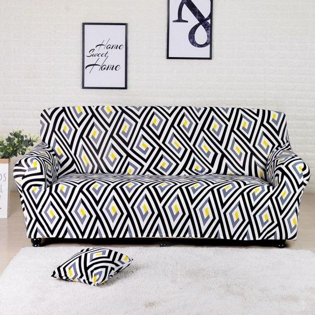 Sofa Covers Stripes Printed for Living Room Elastic Stretch Slipcover Sectional Corner Couch Covers 1/2/3/4-seater Sectional Sofa Covers L Shape Couch Slipcover 2pcs Stretch Elastic L-Type Chaise Sofa Couch Furniture Protector for Living Room