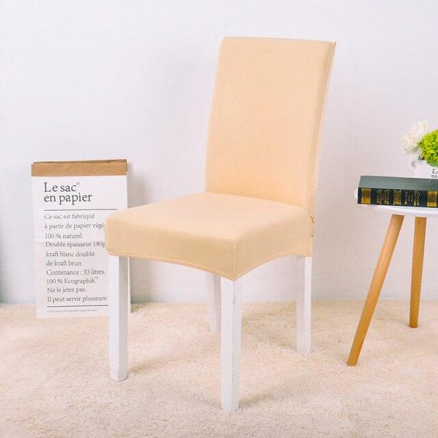 Stretch Spandex Chair Cover For Dining Room Wedding Party Elastic Multifunctional Dining Furniture Covers Home Decor Solid Color  Washable Chair Protector Cover For Kitchen Dining Room Chairs And Living Room