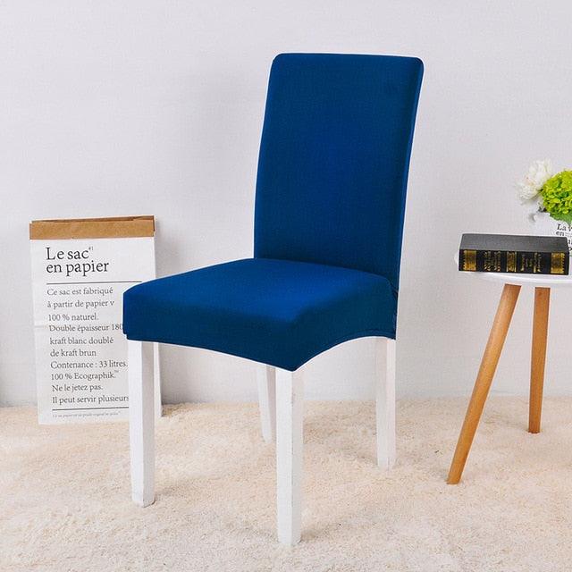 Stretch Spandex Chair Cover For Dining Room Wedding Party Elastic Multifunctional Dining Furniture Covers Home Decor Solid Color  Washable Chair Protector Cover For Kitchen Dining Room Chairs And Living Room