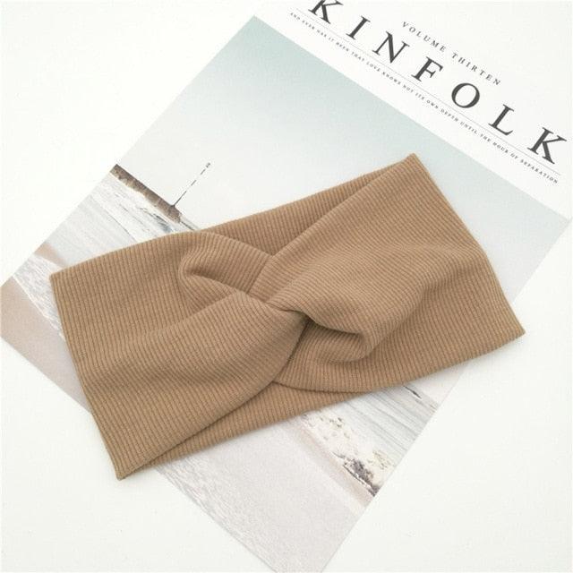 Woolen Cross Cross Top Knot Elastic Hair Bands for Women Soft Solid Color Turban Headbands Women Girls Gorgeous Hair Accessories For Women