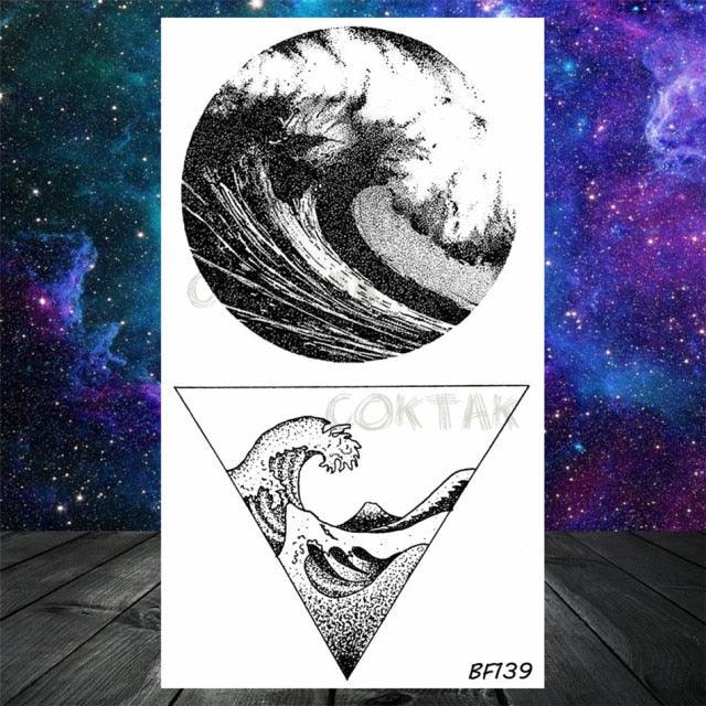 Realistic Small Planets Temporary Tattoos Arm Waterpoof Black Sticker Space Planets For Girls And Boys