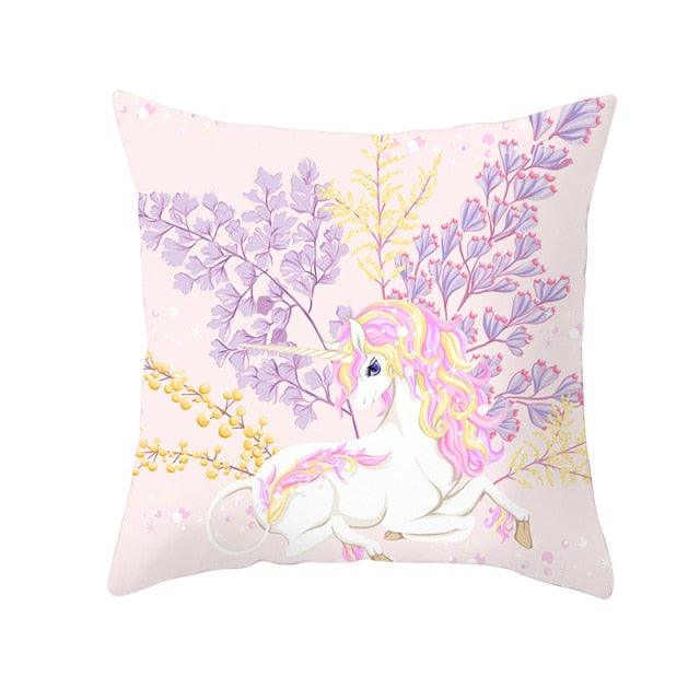 Unicorn Cushion Cover Party Decoration Unicorn Birthday Decor Pillow Covers Cute Girls Pillow Cushion Cover Princess Decoration For Home Pillow Case Party Decor