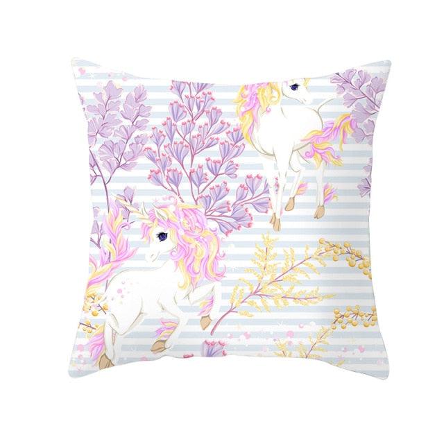 Unicorn Cushion Cover Party Decoration Unicorn Birthday Decor Pillow Covers Cute Girls Pillow Cushion Cover Princess Decoration For Home Pillow Case Party Decor