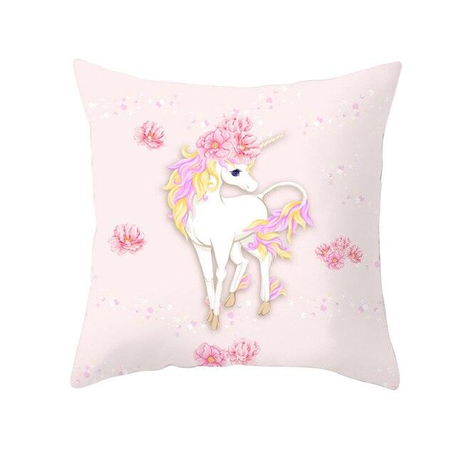 Unicorn Cushion Cover Party Decoration Unicorn Birthday Decor Pillow Covers Cute Girls Pillow Cushion Cover Princess Decoration For Home Pillow Case Party Decor