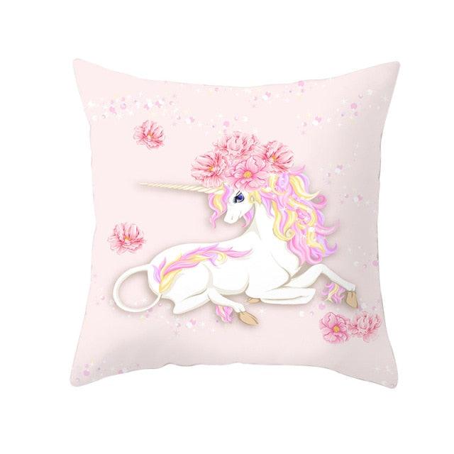 Unicorn Cushion Cover Party Decoration Unicorn Birthday Decor Pillow Covers Cute Girls Pillow Cushion Cover Princess Decoration For Home Pillow Case Party Decor