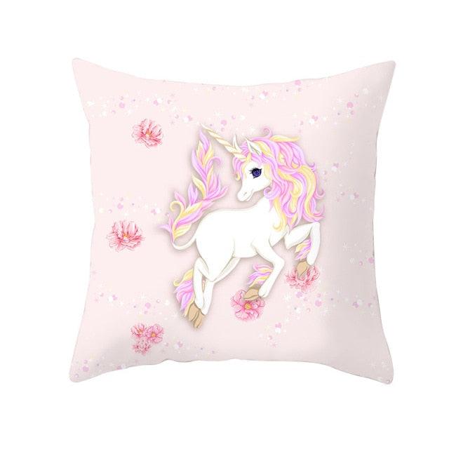 Unicorn Cushion Cover Party Decoration Unicorn Birthday Decor Pillow Covers Cute Girls Pillow Cushion Cover Princess Decoration For Home Pillow Case Party Decor