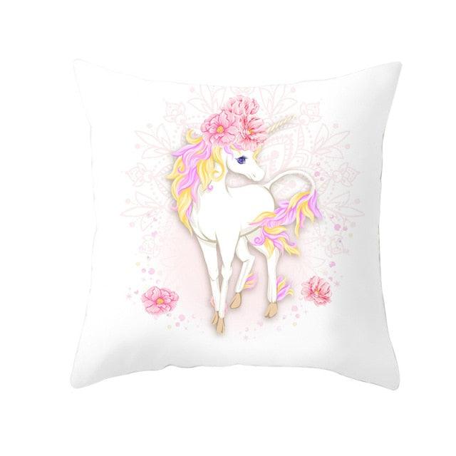 Unicorn Cushion Cover Party Decoration Unicorn Birthday Decor Pillow Covers Cute Girls Pillow Cushion Cover Princess Decoration For Home Pillow Case Party Decor
